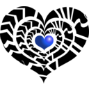 download Red Heart clipart image with 225 hue color