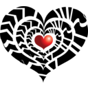 download Red Heart clipart image with 0 hue color