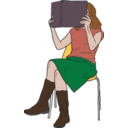 download Stephanie Hunt Reading clipart image with 0 hue color