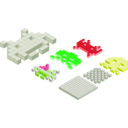 download Space Invaders 3d Blocks clipart image with 90 hue color