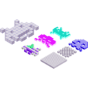 download Space Invaders 3d Blocks clipart image with 270 hue color