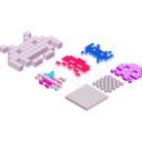 download Space Invaders 3d Blocks clipart image with 315 hue color