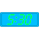 download Digital Clock clipart image with 135 hue color