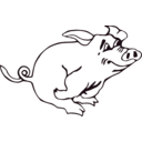 download Running Pig clipart image with 90 hue color