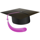 download Student Hat clipart image with 180 hue color