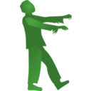 download Zombie Silhouette 2 clipart image with 90 hue color