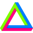 download Penrose Triangle Rgb clipart image with 90 hue color