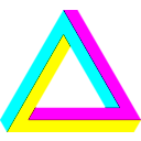 download Penrose Triangle Rgb clipart image with 180 hue color