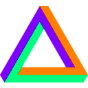 download Penrose Triangle Rgb clipart image with 270 hue color