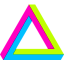 download Penrose Triangle Rgb clipart image with 315 hue color