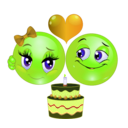 download Birthday Couple Smiley Emoticon clipart image with 45 hue color