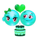 download Birthday Couple Smiley Emoticon clipart image with 135 hue color