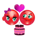 download Birthday Couple Smiley Emoticon clipart image with 315 hue color