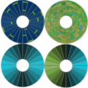 download Abstract Disc Circle Hdd Defragmented Fragmented With Bad Sectors clipart image with 90 hue color