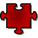 download Red Jigsaw Piece 06 clipart image with 0 hue color