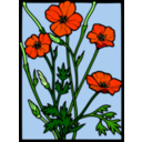 Coloured Poppy Stained Glass