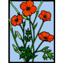 download Coloured Poppy Stained Glass clipart image with 0 hue color