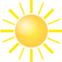 download Sun clipart image with 0 hue color