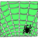 download Spider On A Spider Web clipart image with 90 hue color