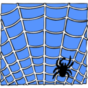 download Spider On A Spider Web clipart image with 180 hue color