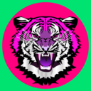 download Tiger Yellow On Blue clipart image with 270 hue color