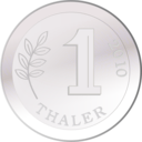 download One Coin clipart image with 180 hue color