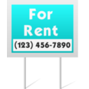 download For Rent Sign clipart image with 180 hue color
