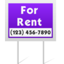 download For Rent Sign clipart image with 270 hue color