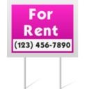 download For Rent Sign clipart image with 315 hue color