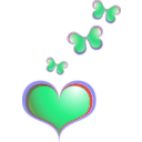 download Heart clipart image with 180 hue color