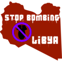 download Stop Bombing Libya clipart image with 270 hue color