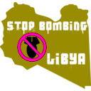 download Stop Bombing Libya clipart image with 315 hue color