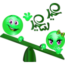 download Boy Girl Swing Smiley Emoticon clipart image with 90 hue color