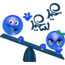 download Boy Girl Swing Smiley Emoticon clipart image with 180 hue color