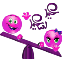 download Boy Girl Swing Smiley Emoticon clipart image with 270 hue color