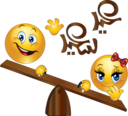 Boy Girl Swing Smiley Emoticon