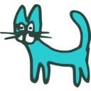 download Cat clipart image with 180 hue color