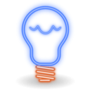 download Neon Classic Bulb clipart image with 180 hue color