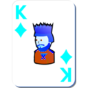 download White Deck King Of Diamonds clipart image with 180 hue color
