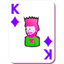 download White Deck King Of Diamonds clipart image with 270 hue color