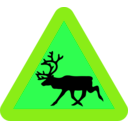 download Warning Reindeer Roadsign clipart image with 90 hue color