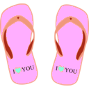 download Thong Light Blue With I Love You clipart image with 180 hue color