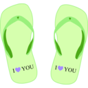 download Thong Light Blue With I Love You clipart image with 270 hue color
