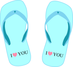 Thong Light Blue With I Love You