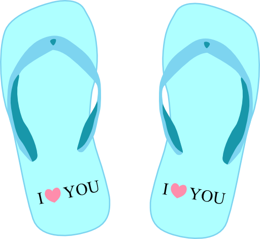 Thong Light Blue With I Love You