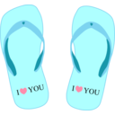 Thong Light Blue With I Love You