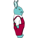 download Bunny In Overalls clipart image with 135 hue color