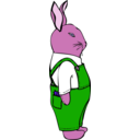 download Bunny In Overalls clipart image with 270 hue color