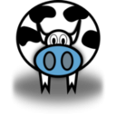 download Cow clipart image with 180 hue color