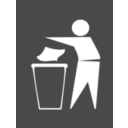 download Spanish Trash Bin Sign clipart image with 225 hue color